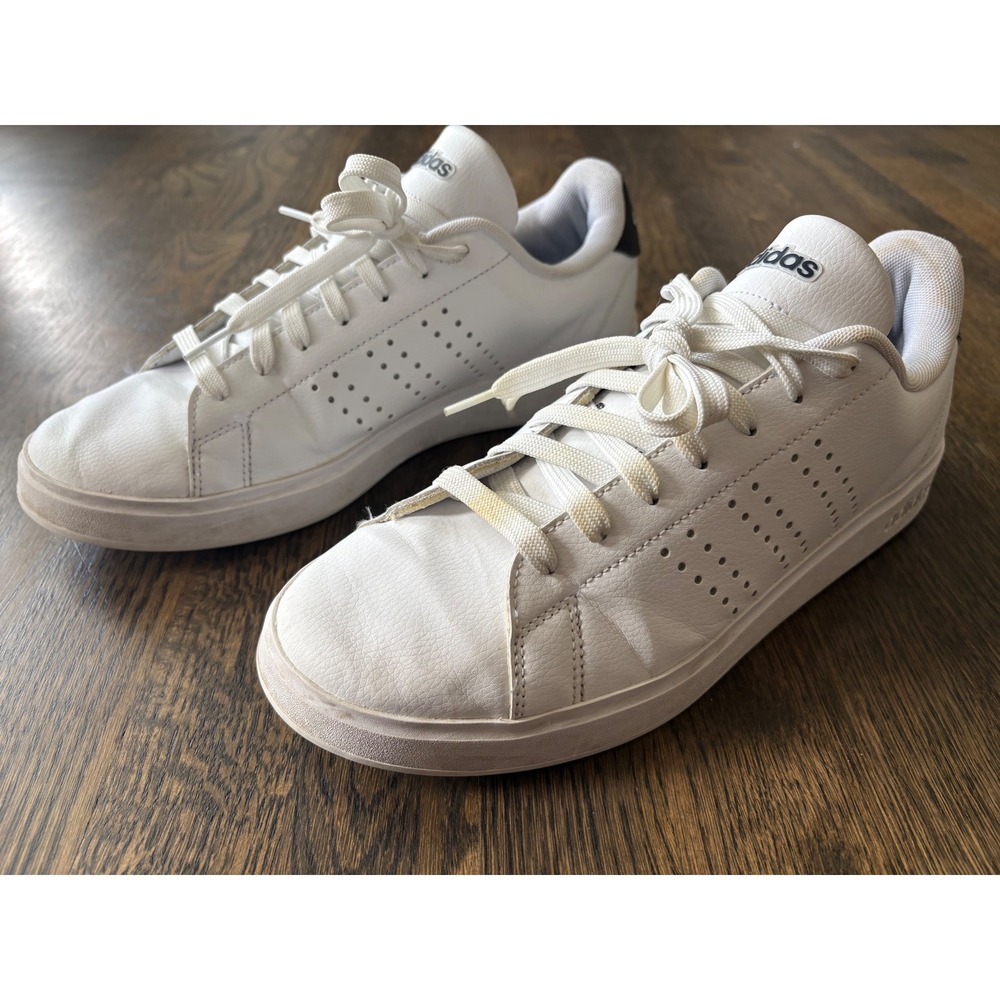 Adidas Advantage White Perforated Low Top Sneakers Mens Size 11 F36423